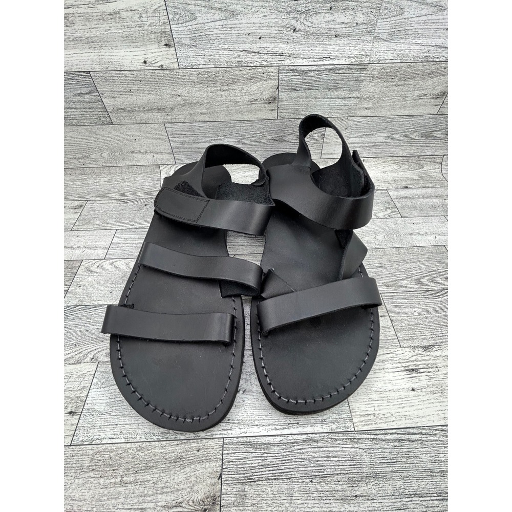 Jerusalem Sandals Handmade Leather Black Sandals Men's Size 45‎